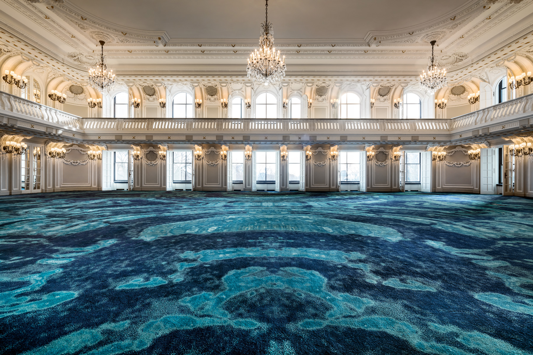 Ballroom with Blue Carpet